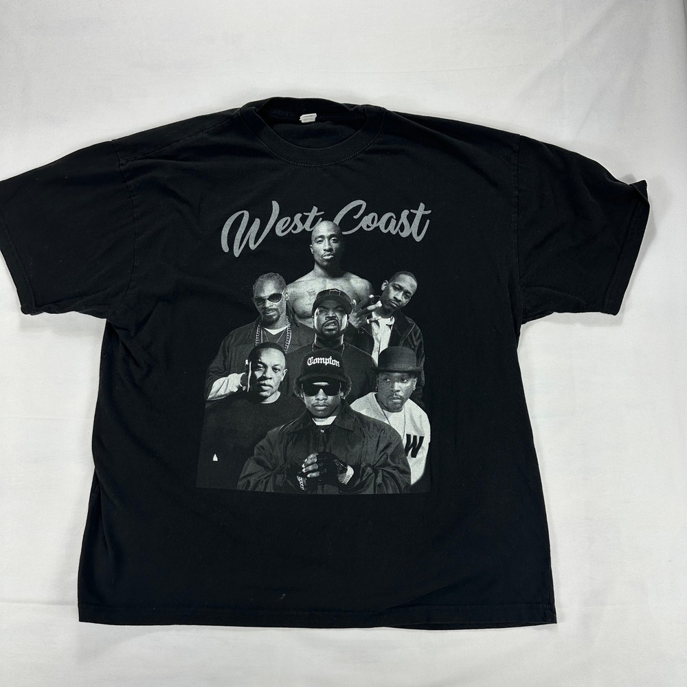 West Coast Hip Hop Legends‎ Graphic Tee Black 100% Cotton Men's XXL